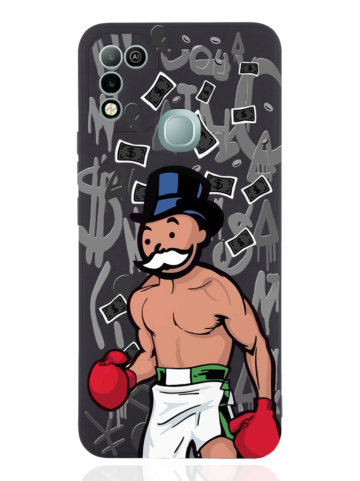 

Чехол MustHaveCase для Infinix Hot 11 Play Monopoly Boxing Монополия Боксер черный, Разноцветный