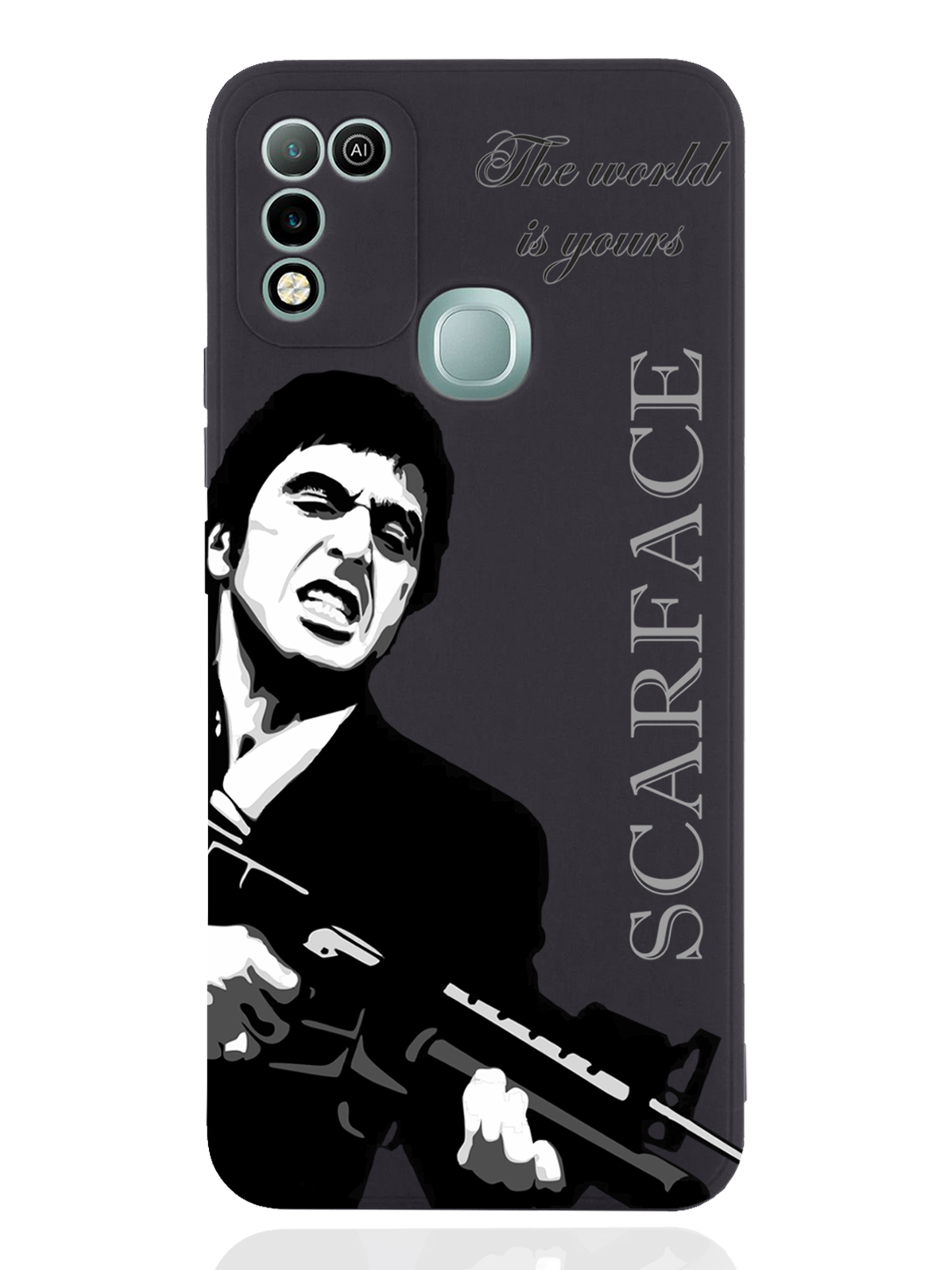 

Чехол MustHaveCase для Infinix Hot 11 Play Scarface Tony Montana/Лицо со шрамом черный, Серый;черный