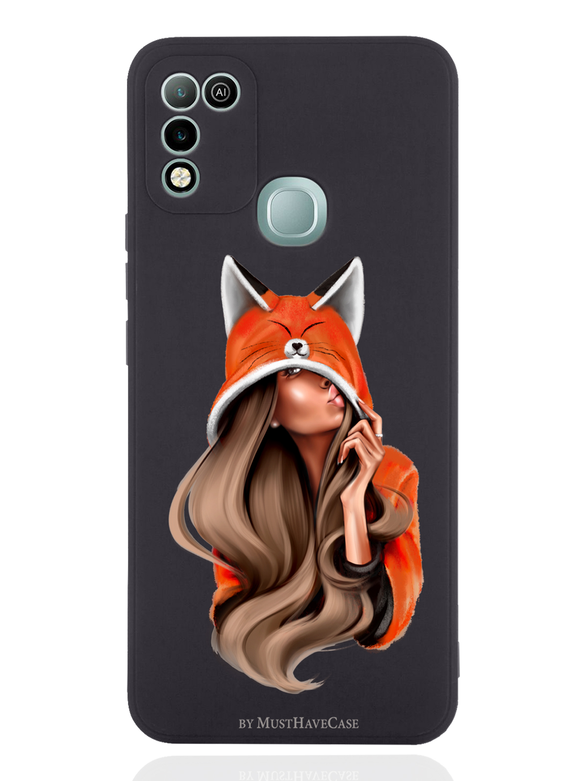 

Чехол MustHaveCase для Infinix Hot 11 Play Foxy Girl/Лисичка черный, Оранжевый;черный