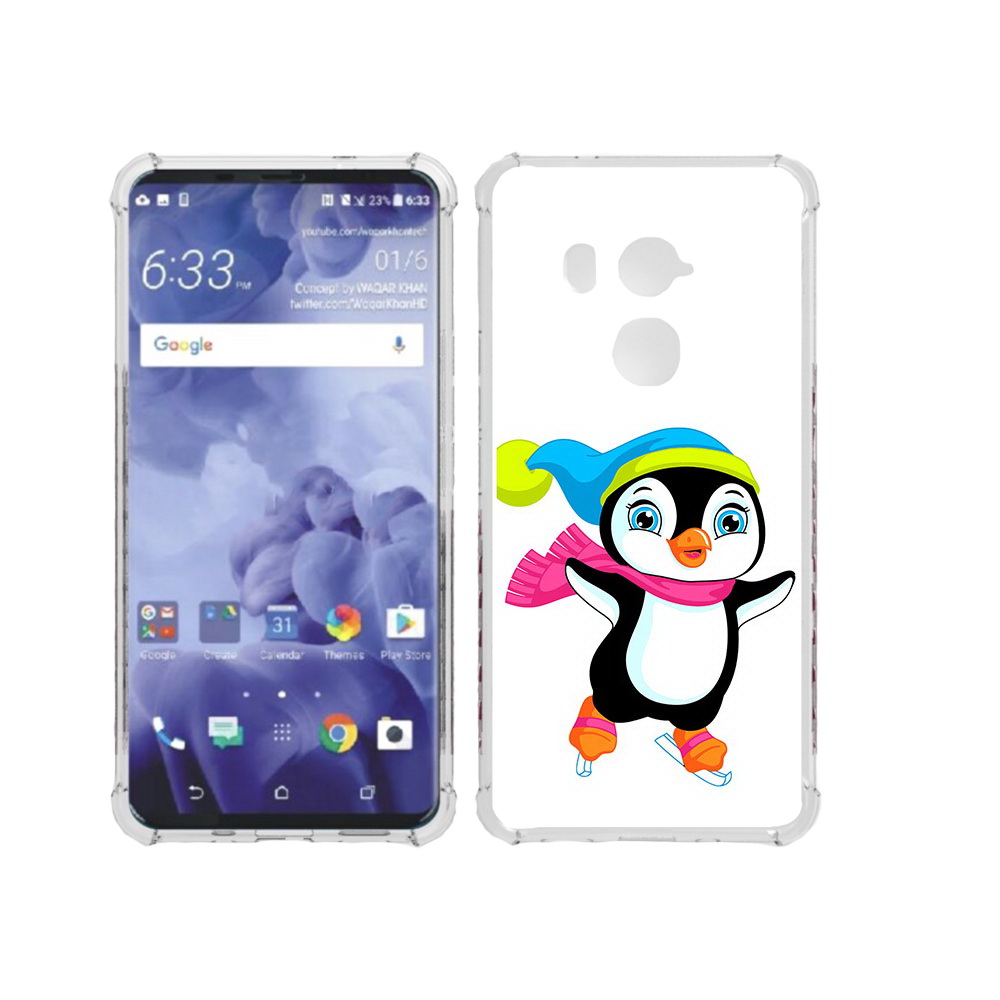 

Чехол MyPads Tocco для HTC U11 Plus пингвин на коньках, Прозрачный, Tocco