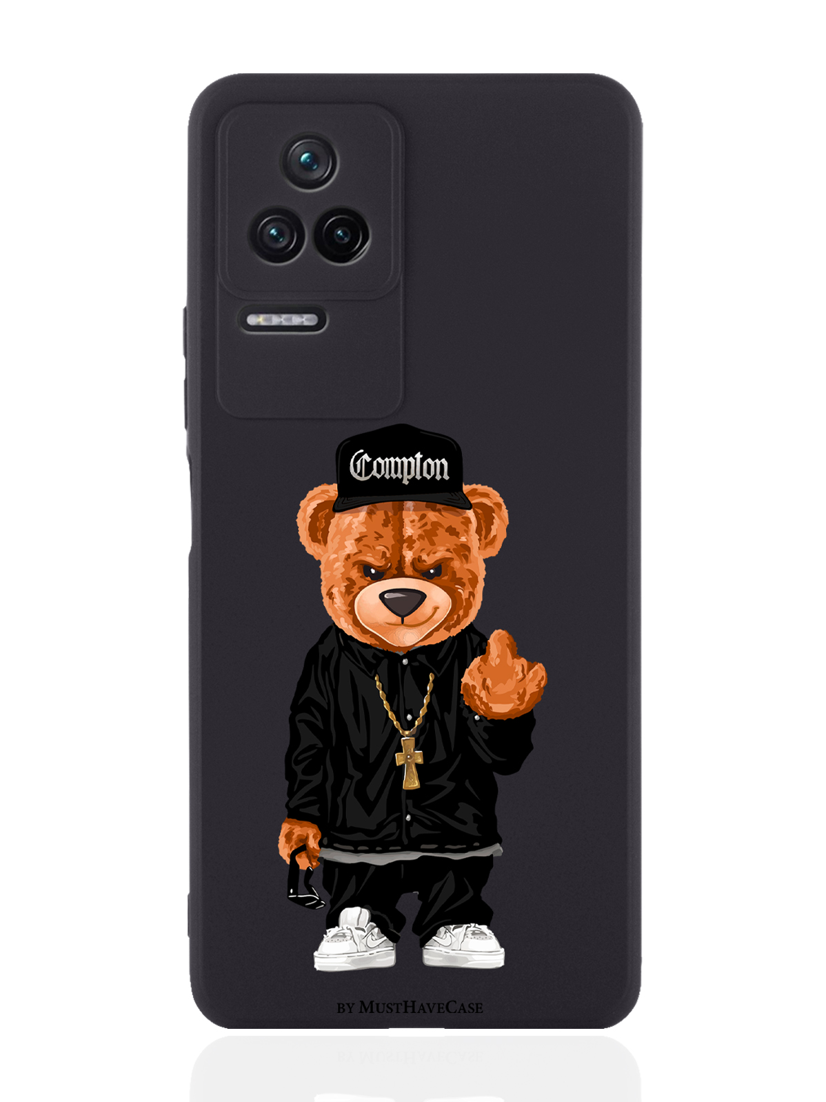 

Чехол MustHaveCase для Poco F4 Мишка Compton черный, Коричневый;черный;белый