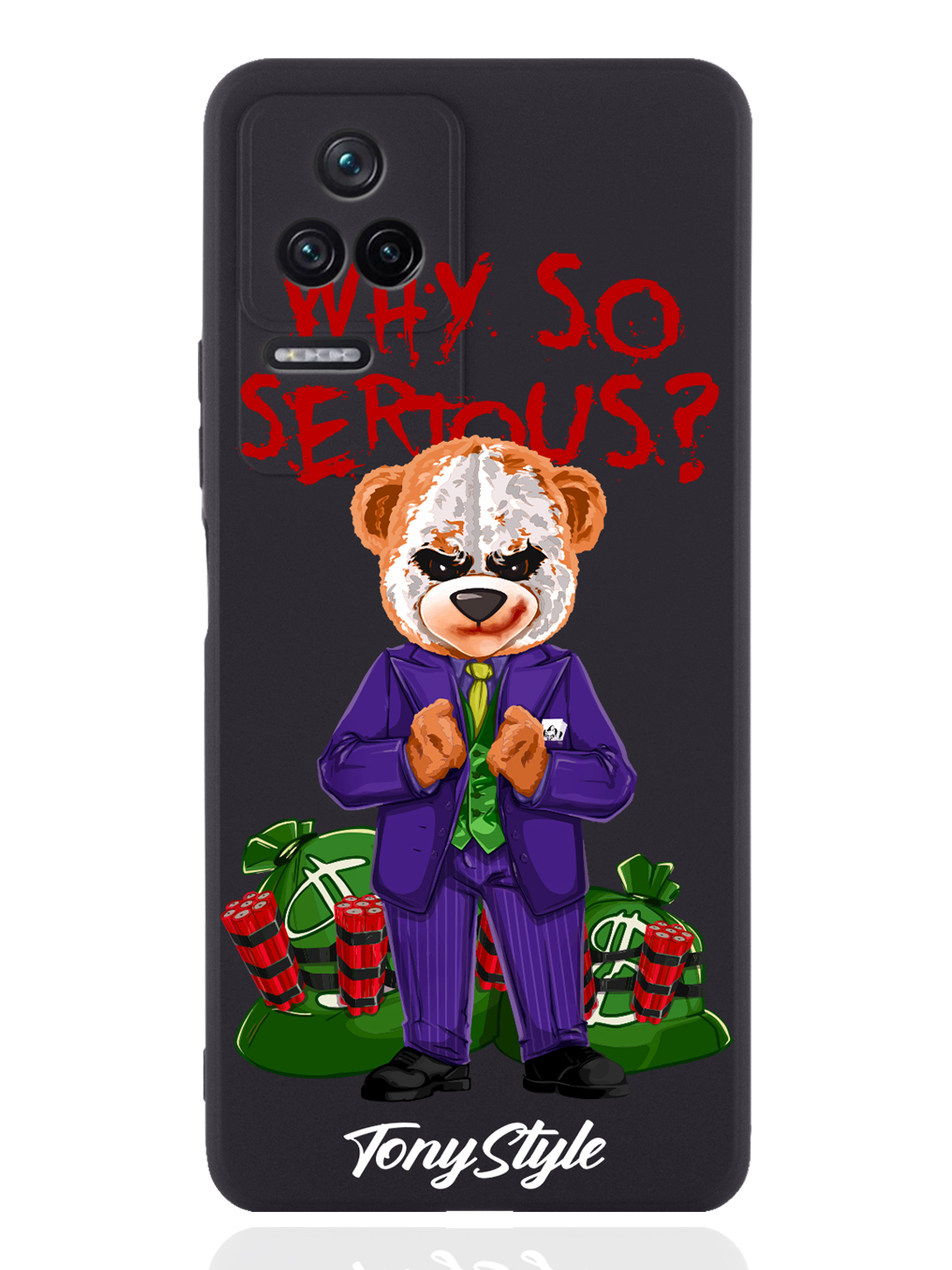 

Чехол Tony Style для Poco F4 Tony Style Why so serious черный, Разноцветный