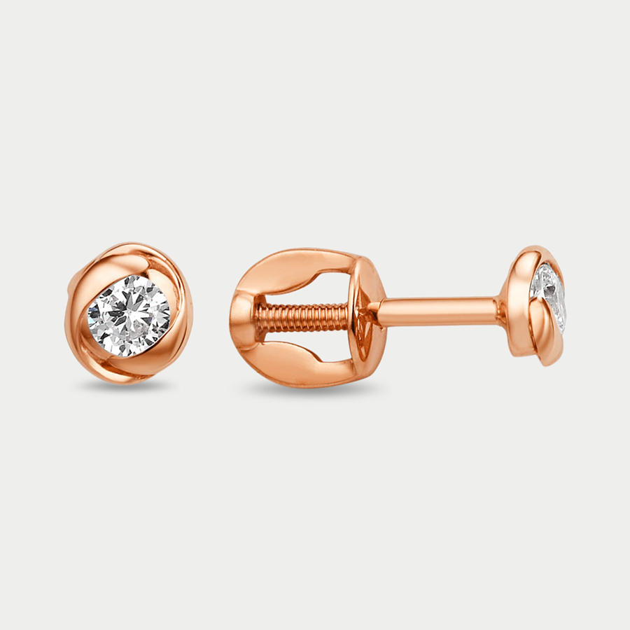 

Серьги из розового золота Династия 003282-1100, фианит, 003282-1100