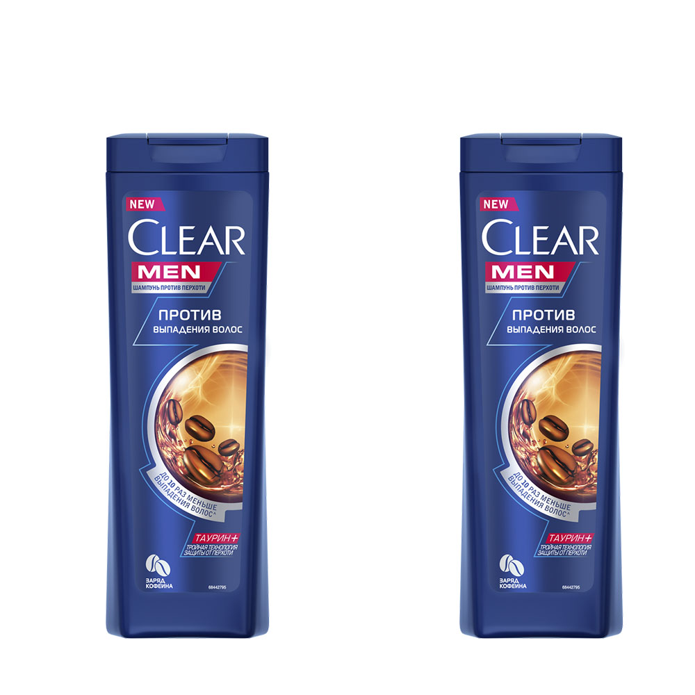 Шампунь CLEAR MEN Защита от выпадения волос, 400 мл, 2 шт в наборе