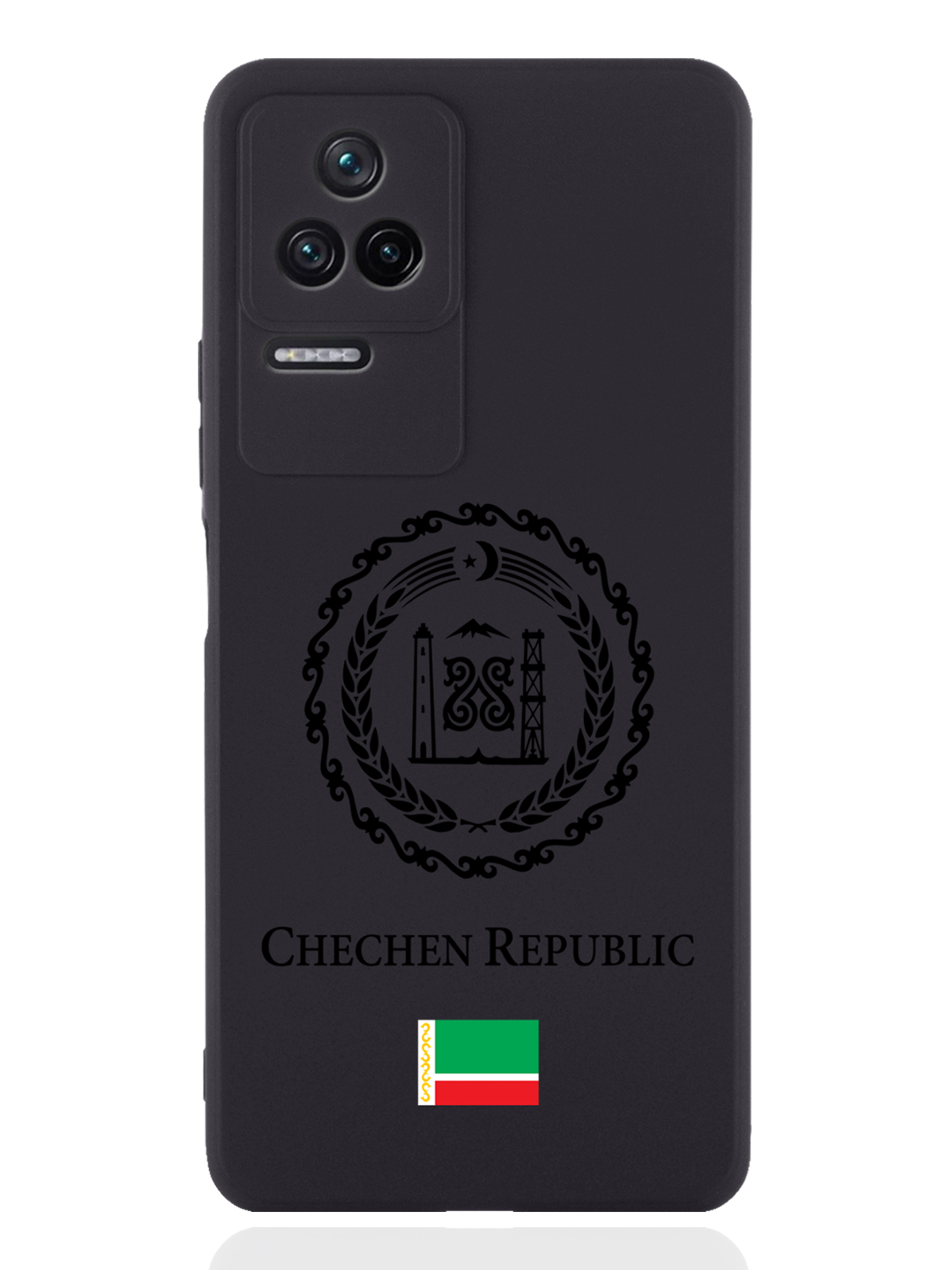 

Чехол SignumCase для Poco F4 Черный лаковый Герб Чечни черный