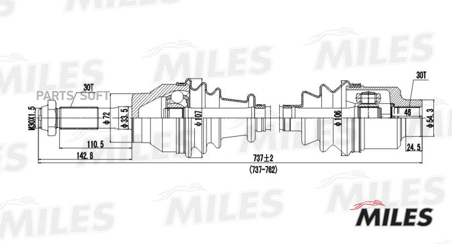 

Привод в сборе mb 100 w631 2.4d 88-96 пер. лев./прав.