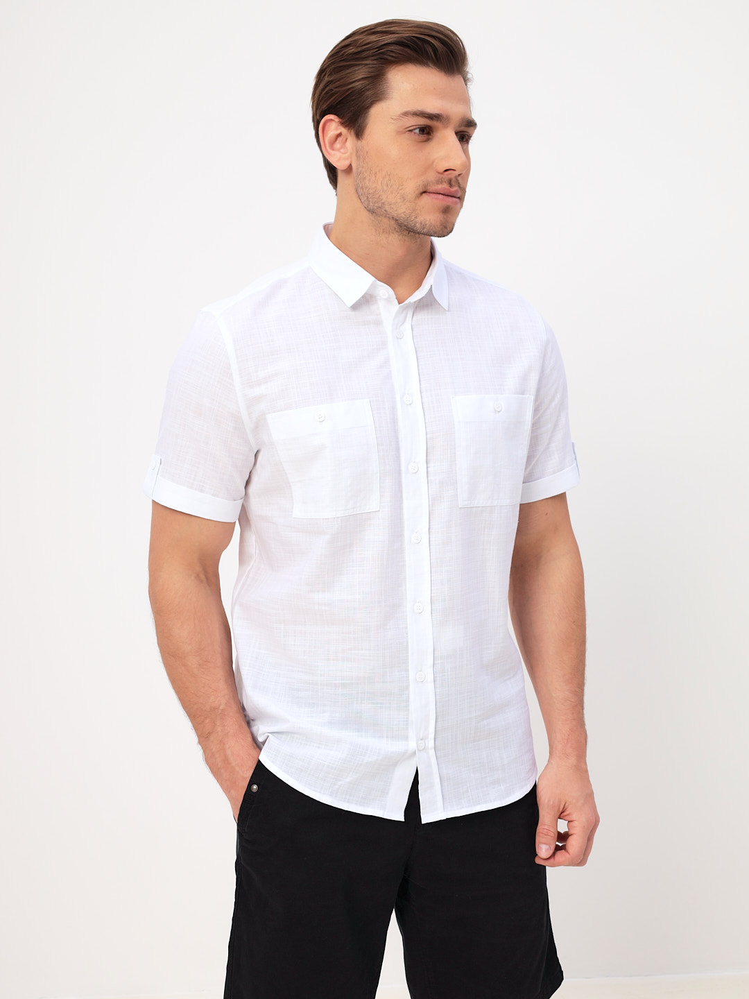 

Рубашка мужская Greg 00-00005296 белая 43, Белый, 00-00005296