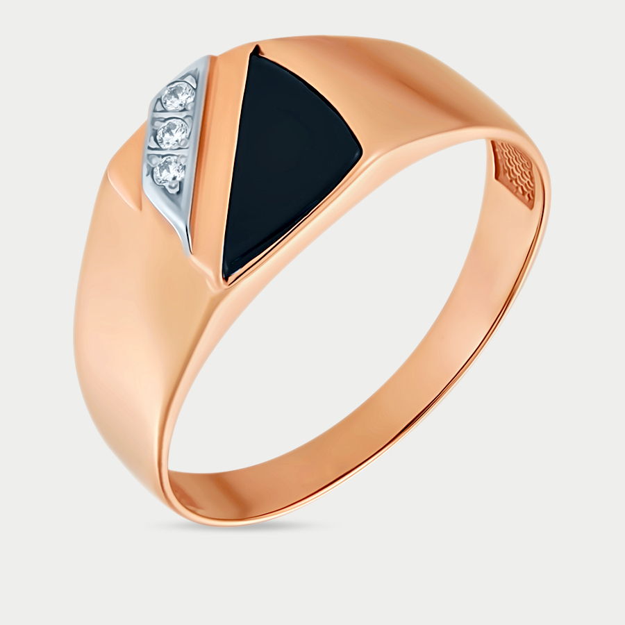 Кольцо из розового золота р. 22,5 Atoll 4103, фианит