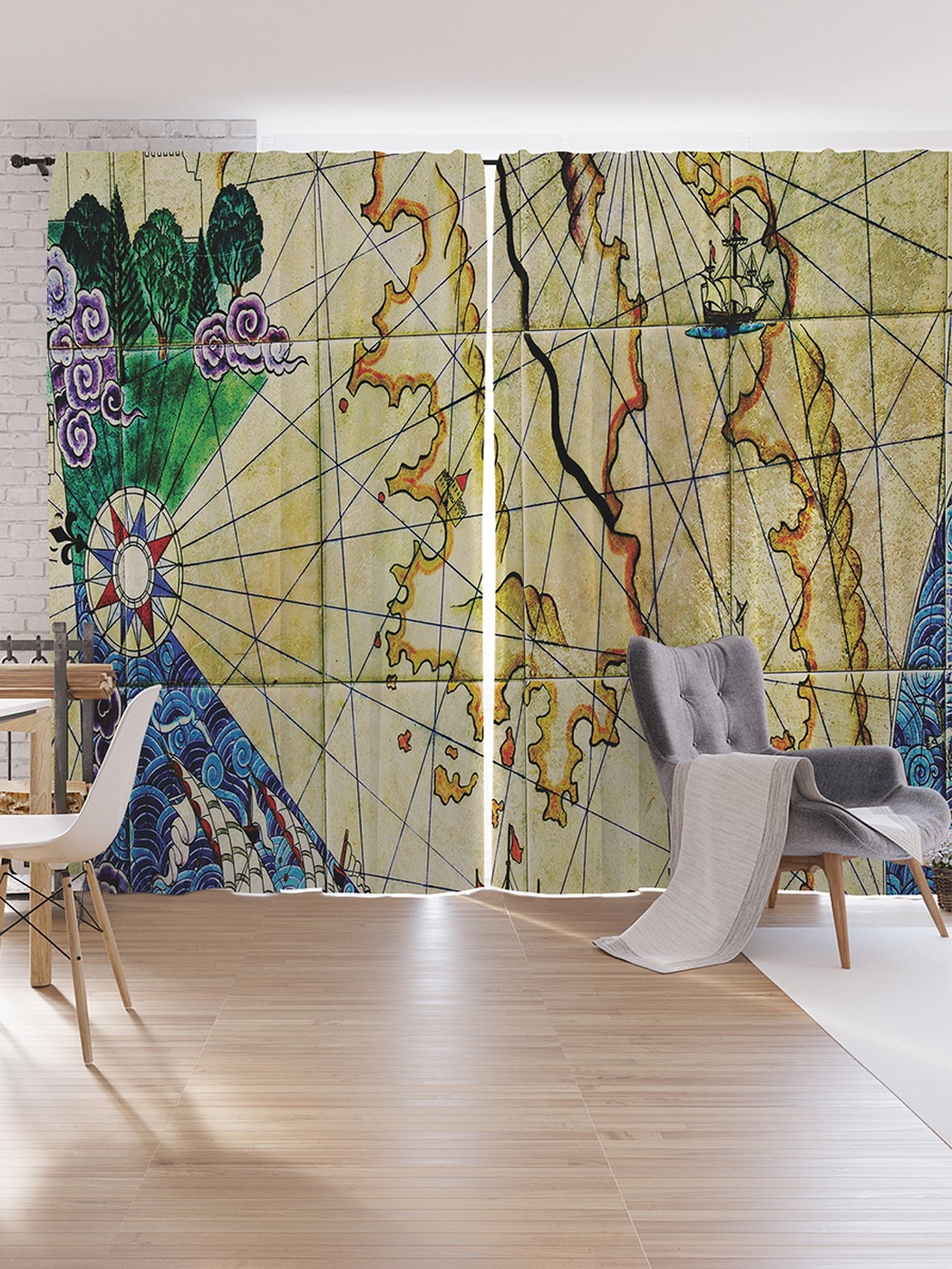 

Шторы под лён JoyArty "Каталонский атлас 1375 года", серия Oxford DeLux, 340х265 см, Каталонский атлас 1375 года