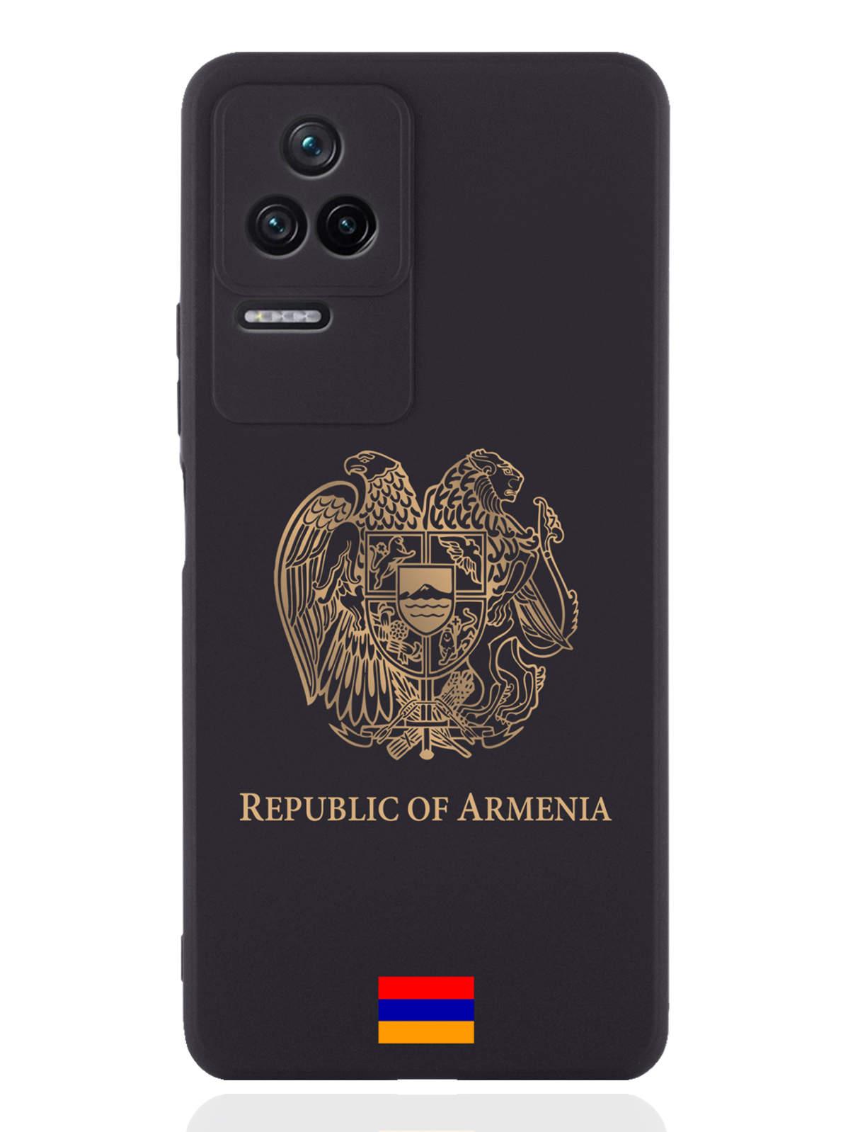 

Чехол SignumCase для Poco F4 Герб Армении черный, Золотистый;черный