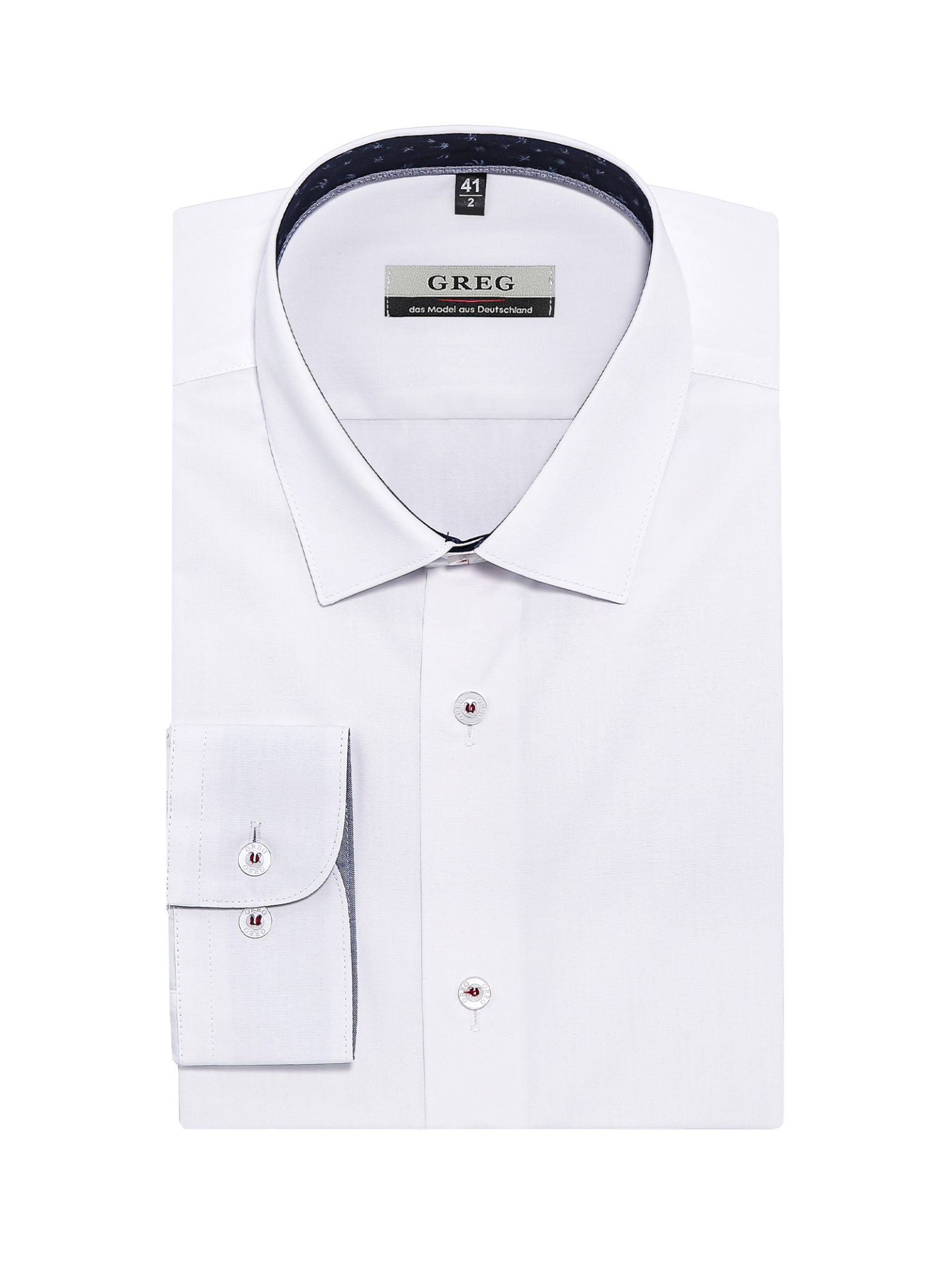 

Рубашка мужская Greg 00-00005655 белая 41, Белый, 00-00005655