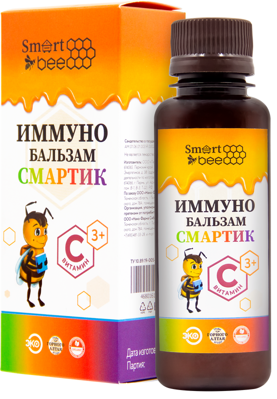 фото Иммуно бальзам smart bee смартик 100 мл