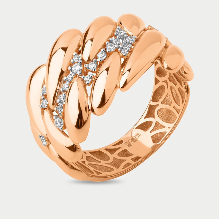 Кольцо из розового золота р. 18 Династия 902611-1102, фианит