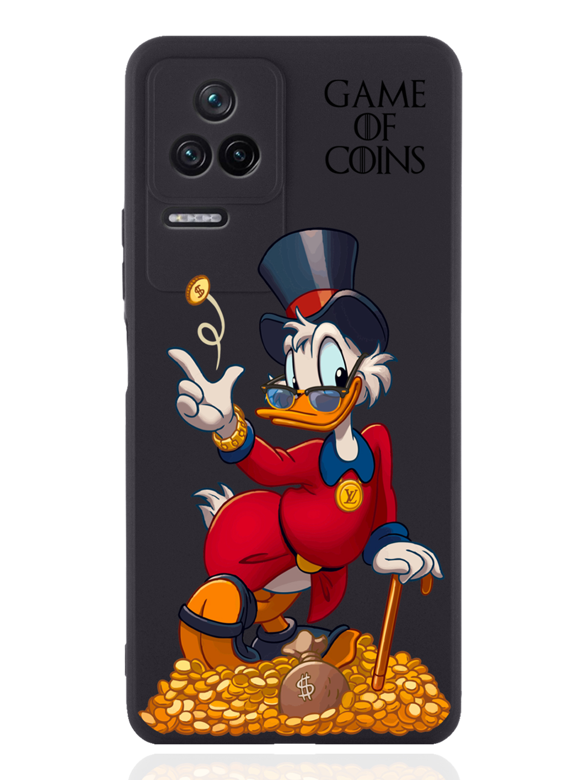 

Чехол MustHaveCase для Poco F4 Богатая Утка Игра монет черный, Разноцветный