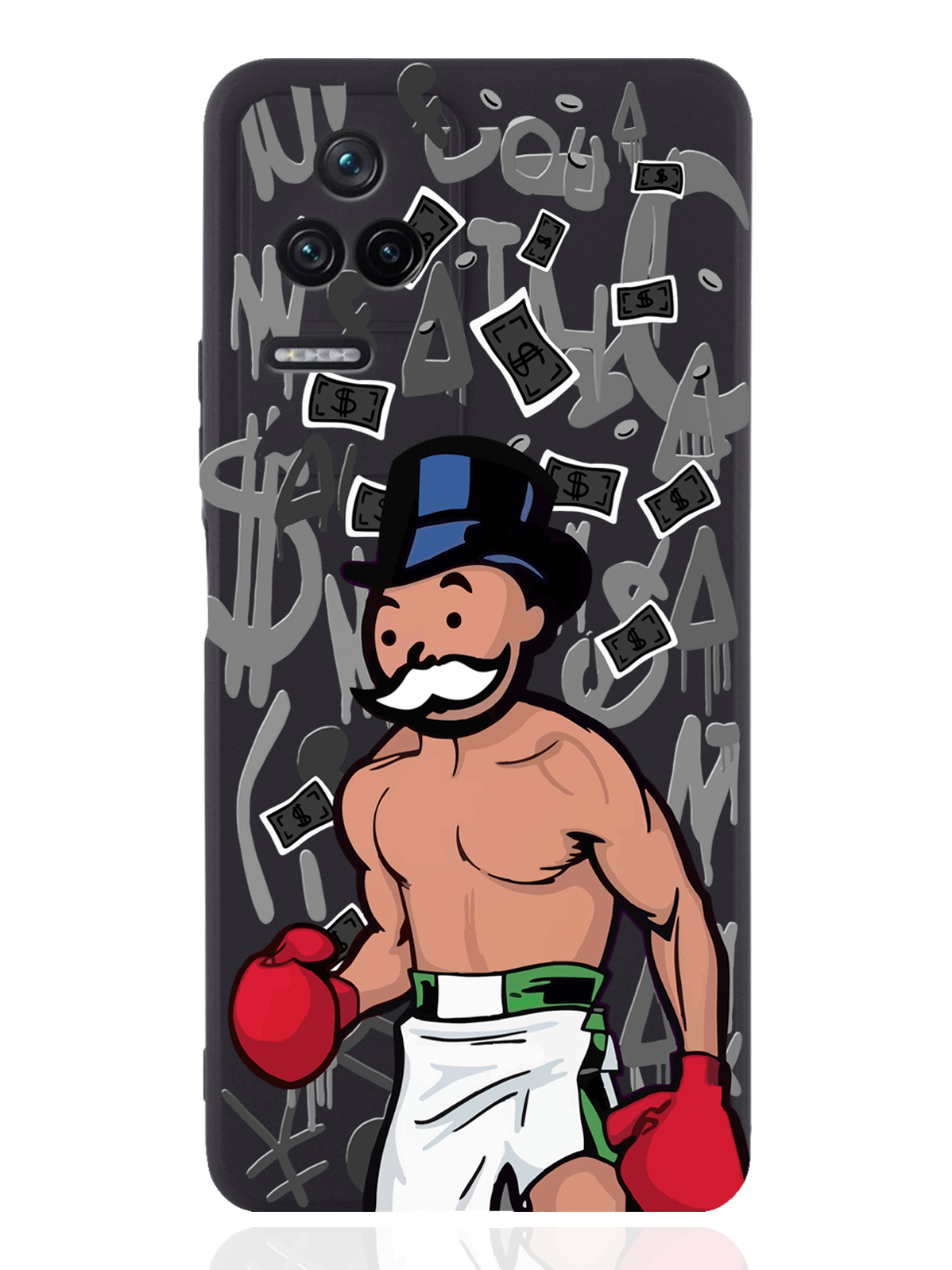 

Чехол MustHaveCase для Poco F4 Monopoly Boxing Монополия Боксер черный, Разноцветный