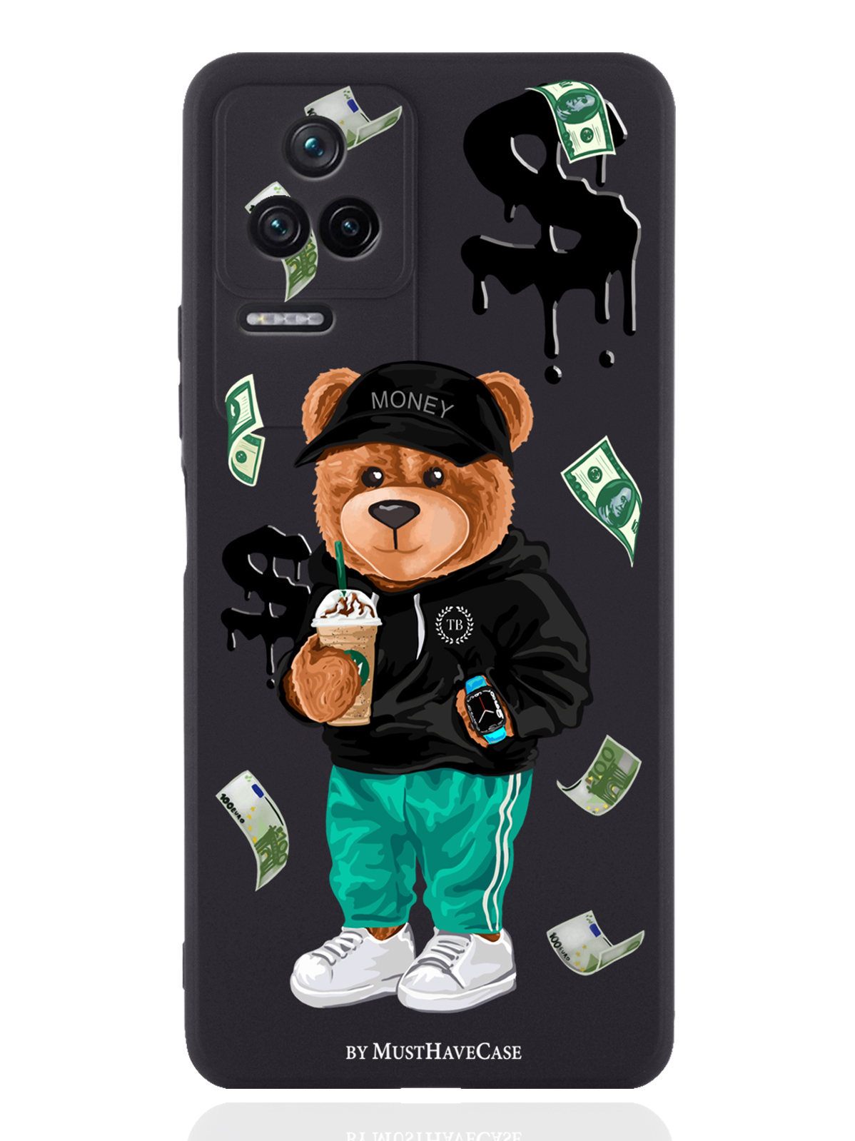 фото Чехол musthavecase для poco f4 tony bear/ мишка тони черный