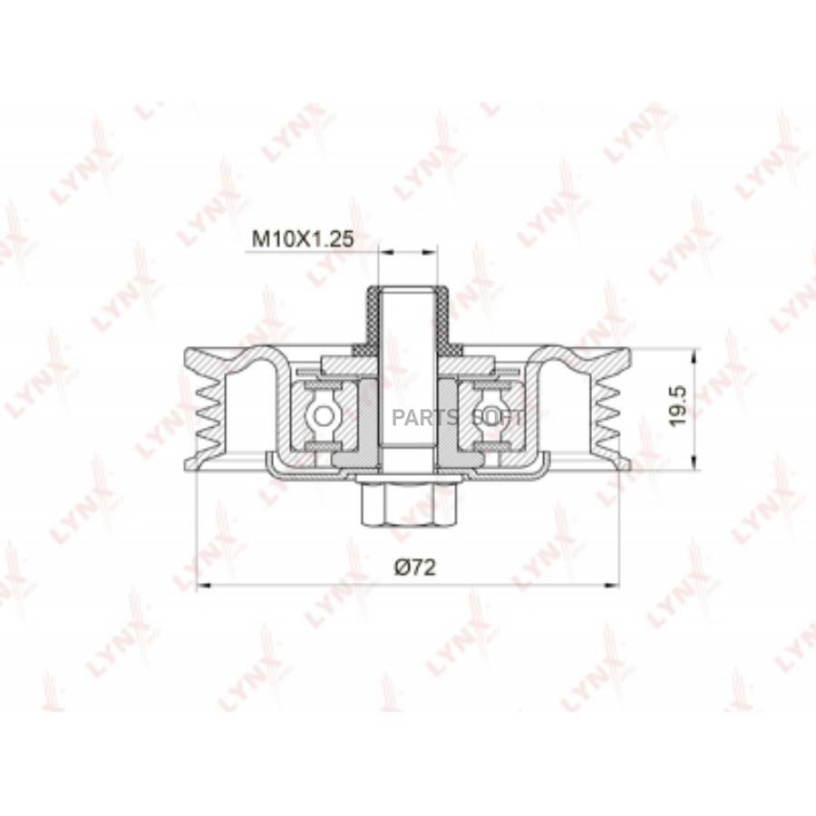 

LYNXAUTO Ролик поликлинового ремня направляющий