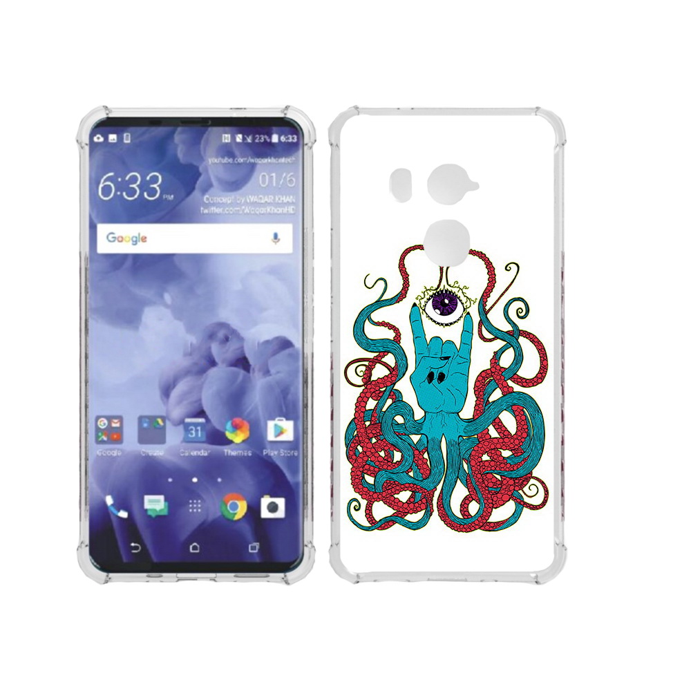 

Чехол MyPads Tocco для HTC U11 Plus осьминог-рука абстракция, Прозрачный, Tocco