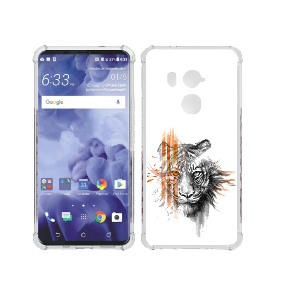 

Чехол MyPads Tocco для HTC U11 Plus огненный тигр, Прозрачный, Tocco
