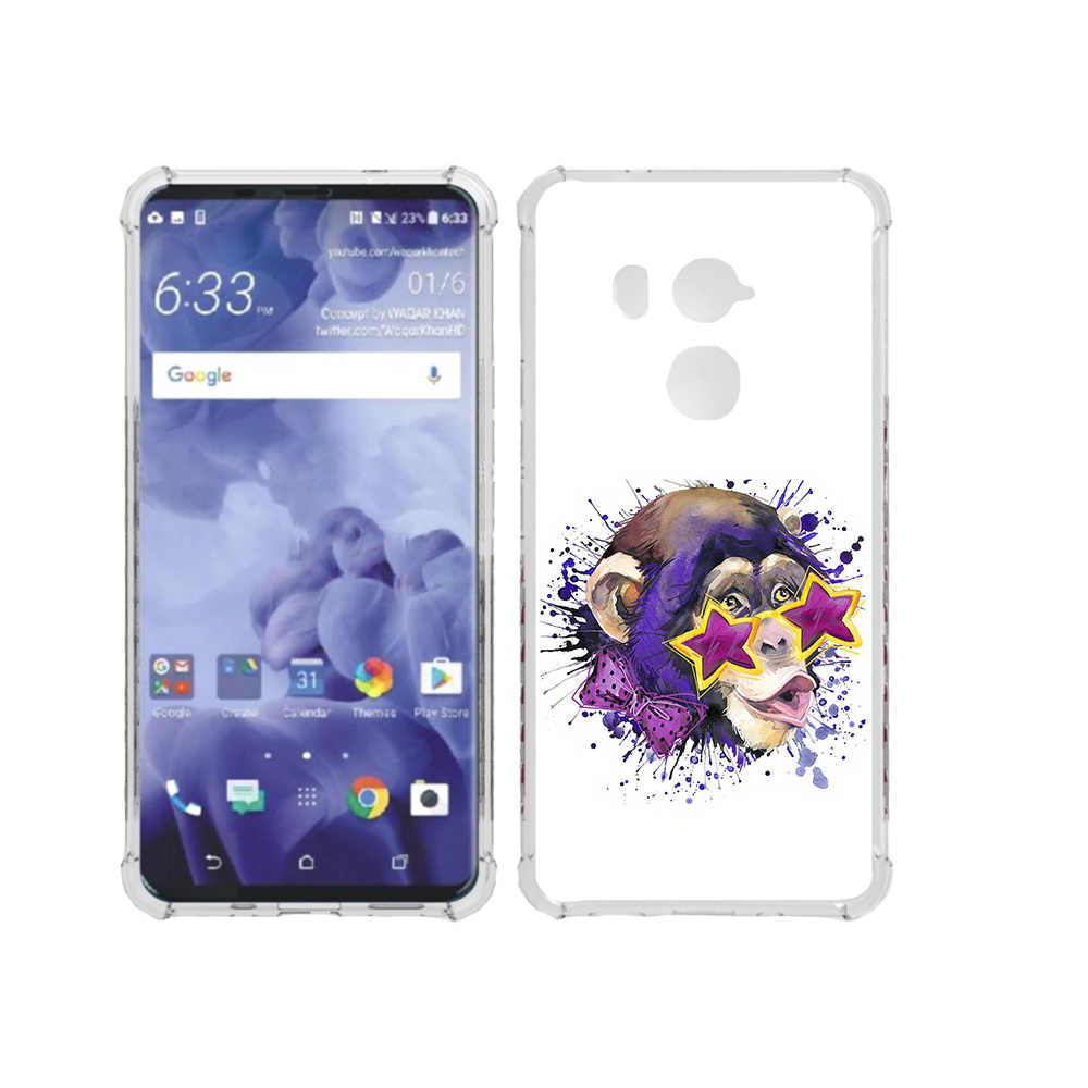 

Чехол MyPads Tocco для HTC U11 Plus обезьяна в очках, Прозрачный, Tocco