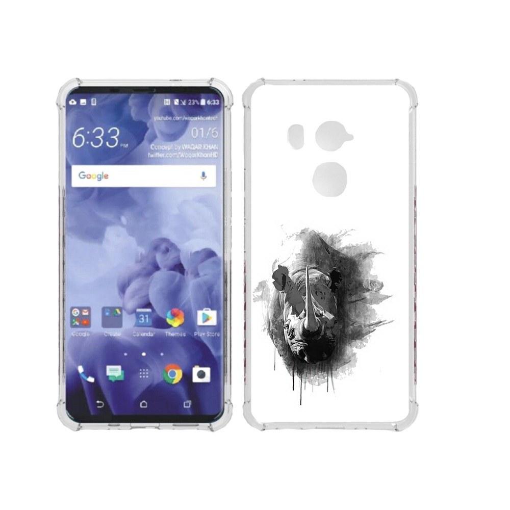 

Чехол MyPads Tocco для HTC U11 Plus носорог, Прозрачный, Tocco