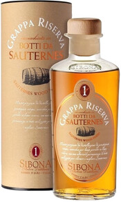 Граппа Sibona, Grappa Riserva Sauternes Wood Finish, in tube, 0,5 л