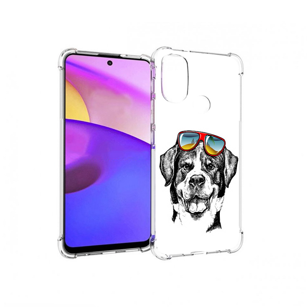 

Чехол MyPads Tocco для Motorola Moto E30 счастливая собака (PT227074.357.631), Прозрачный, Tocco
