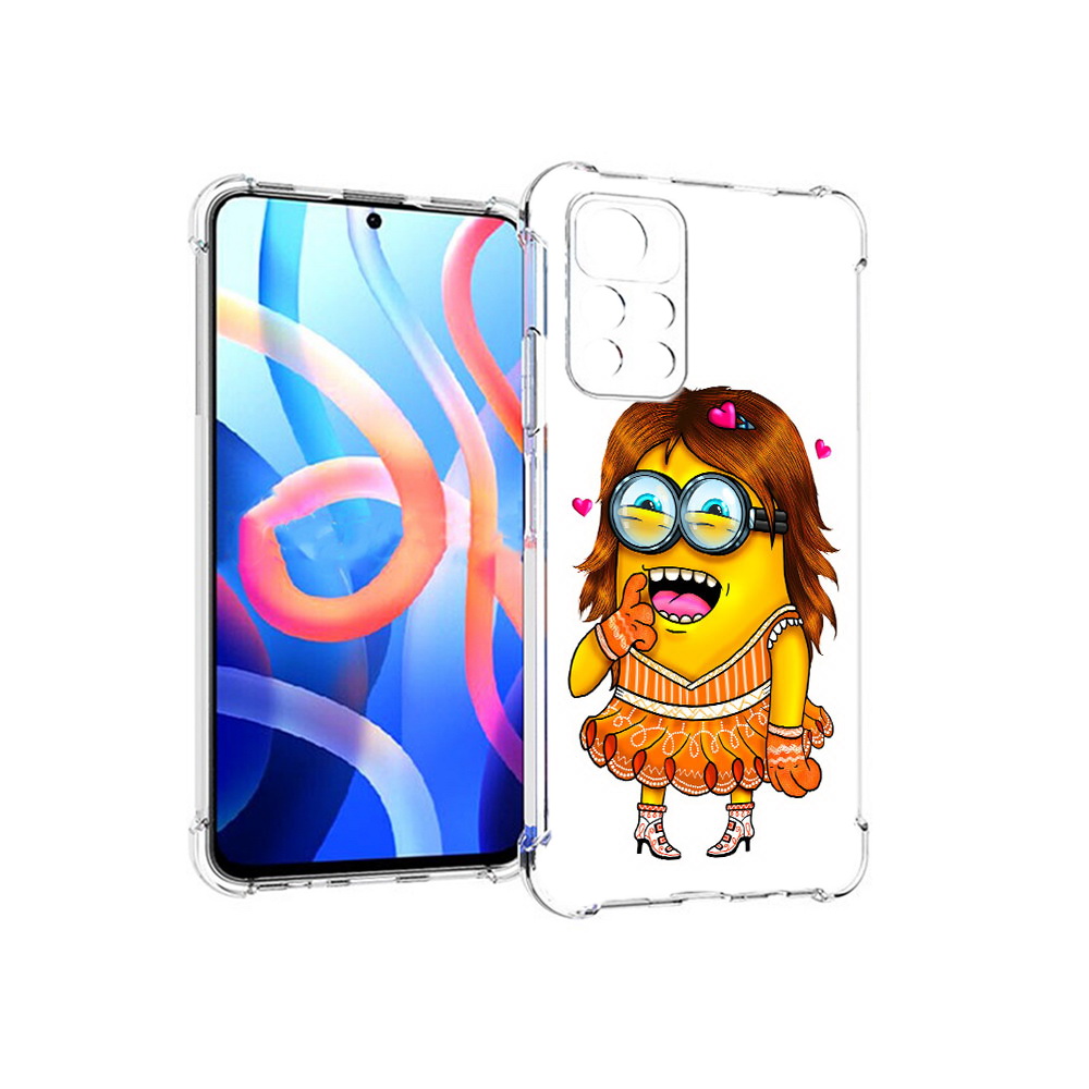 

Чехол MyPads Tocco для Xiaomi Poco M4 Pro 5G Миньон девочка (PT200061.301.116), Прозрачный, Tocco