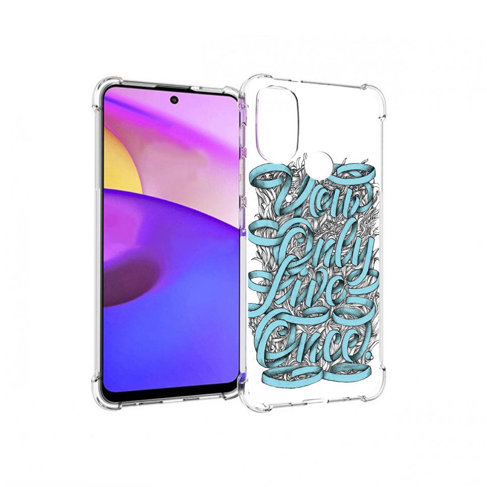 

Чехол MyPads Tocco для Motorola Moto E30 слова из ленты абстракция (PT227074.357.607), Прозрачный, Tocco