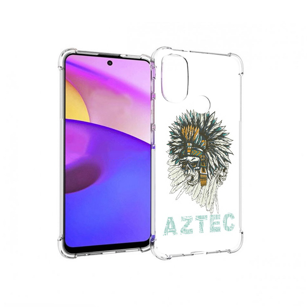 

Чехол MyPads Tocco для Motorola Moto E30 скелет индеец (PT227074.357.602), Прозрачный, Tocco