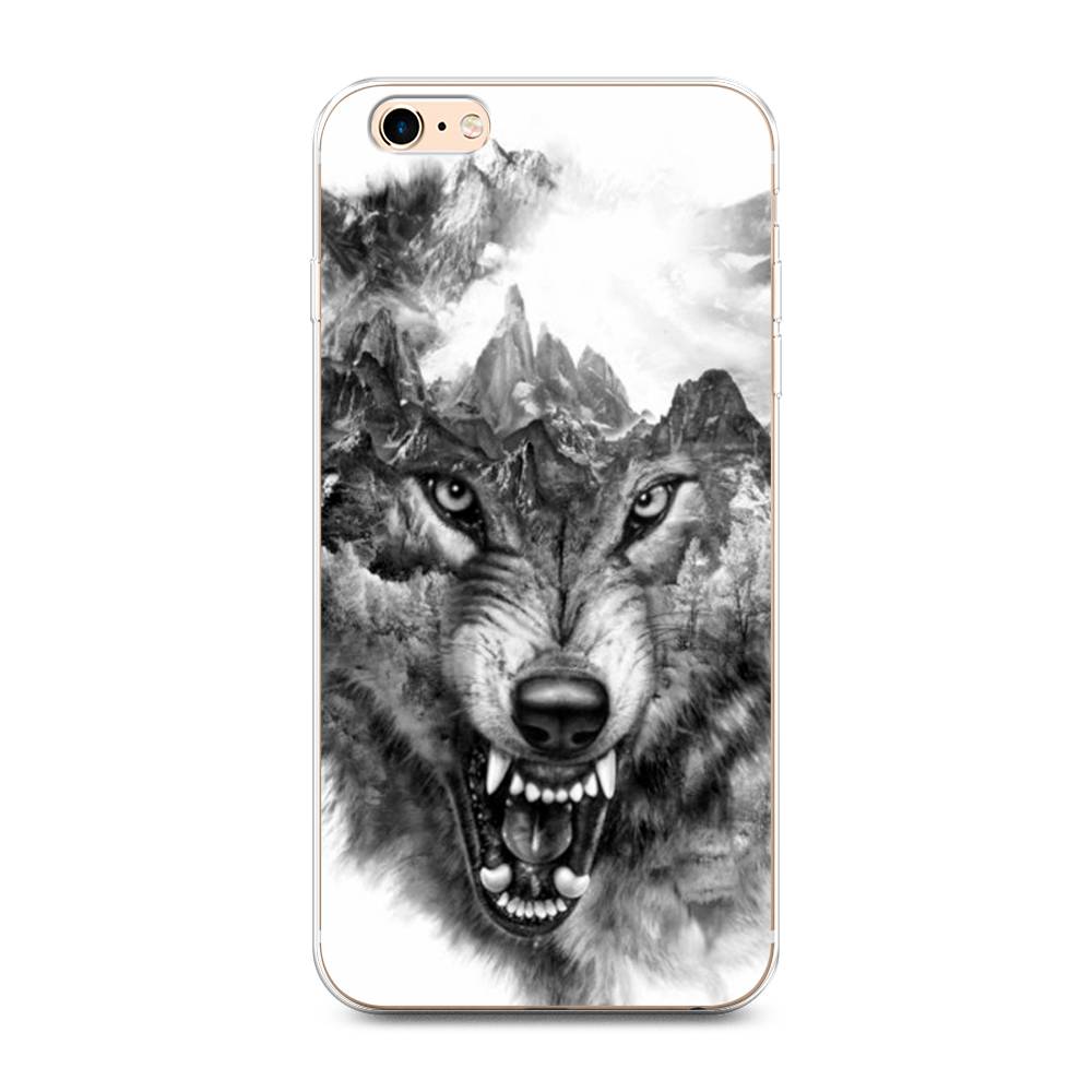 

Чехол Awog на Apple iPhone 6 Plus/6S Plus / Айфон 6 Plus/6S Plus "Волк в горах", Разноцветный, 10550-1