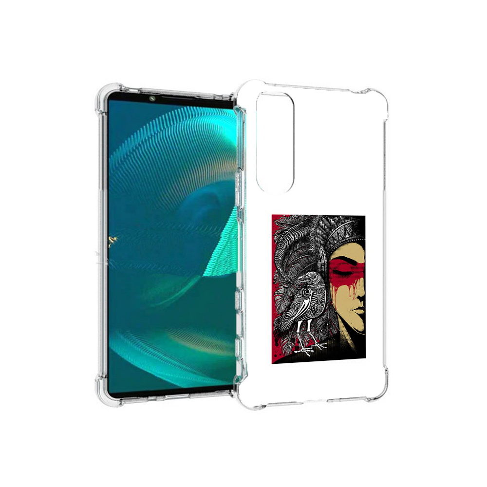 

Чехол MyPads Tocco для Sony Xperia 5 III девушка с вороном в абстракции (PT172137.231.311), Прозрачный, Tocco