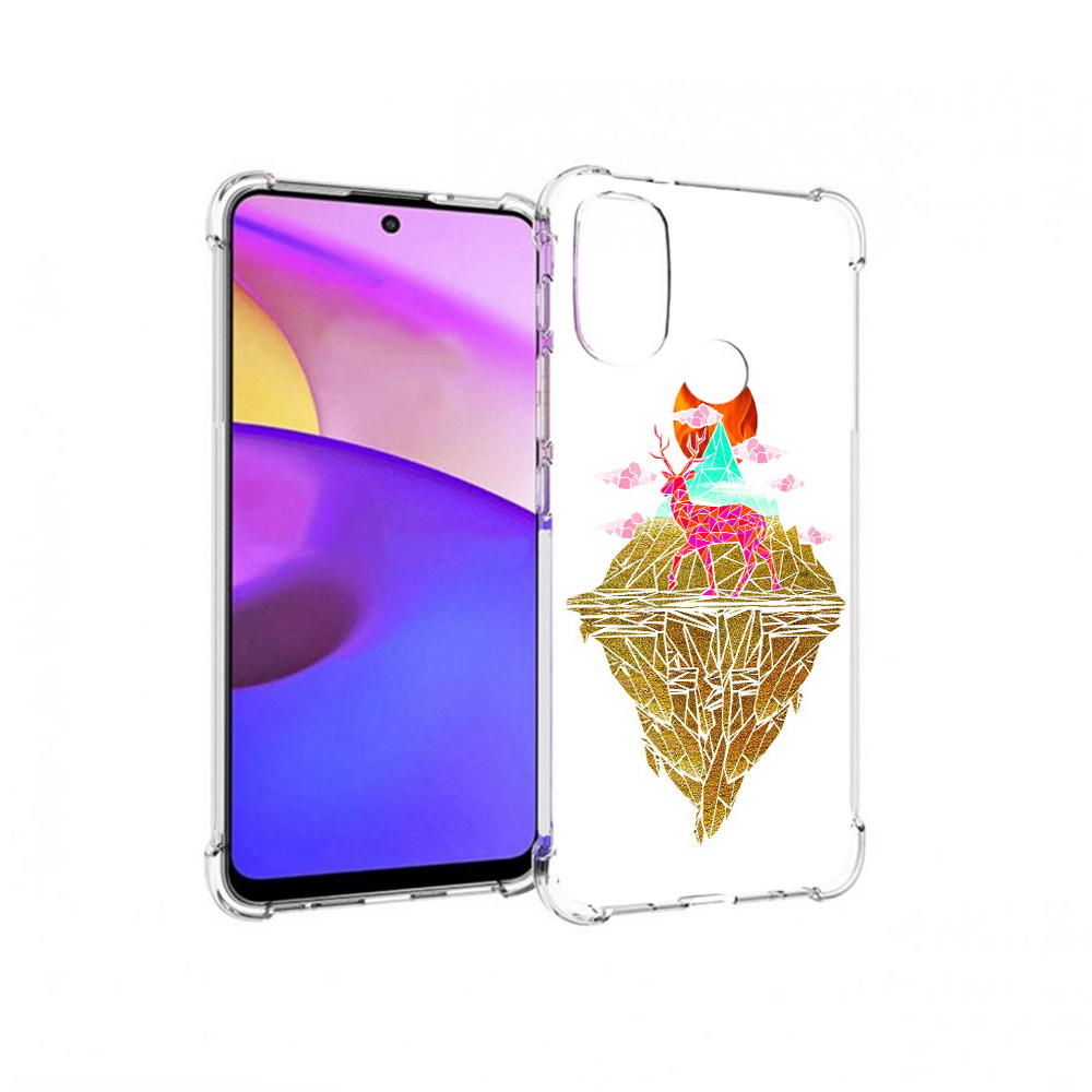 

Чехол MyPads Tocco для Motorola Moto E30 розовый олень абстракция (PT227074.357.586), Прозрачный, Tocco