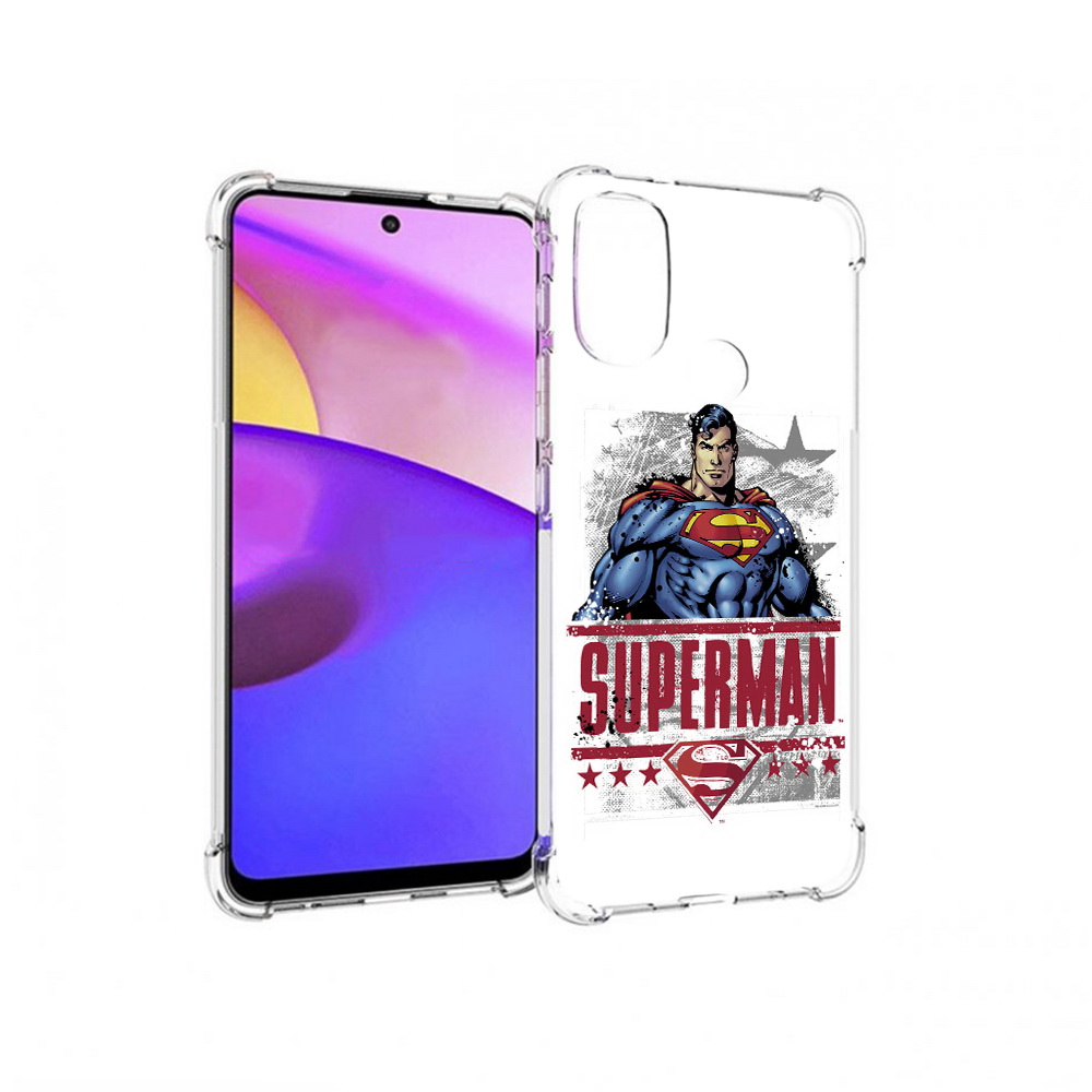 

Чехол MyPads Tocco для Motorola Moto E30 рисунок супермен (PT227074.357.583), Прозрачный, Tocco