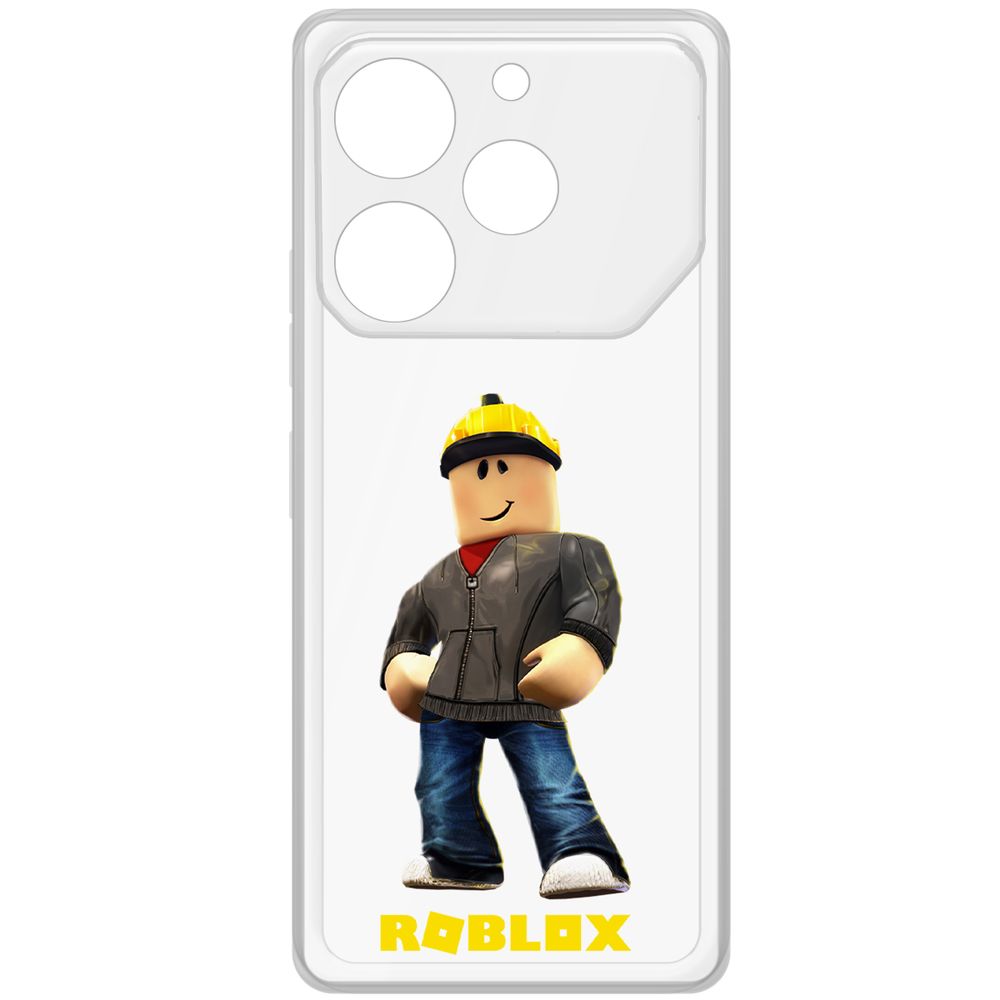

Чехол-накладка Krutoff Clear Case Roblox-Строитель для TECNO Pova 6 Pro, Прозрачный