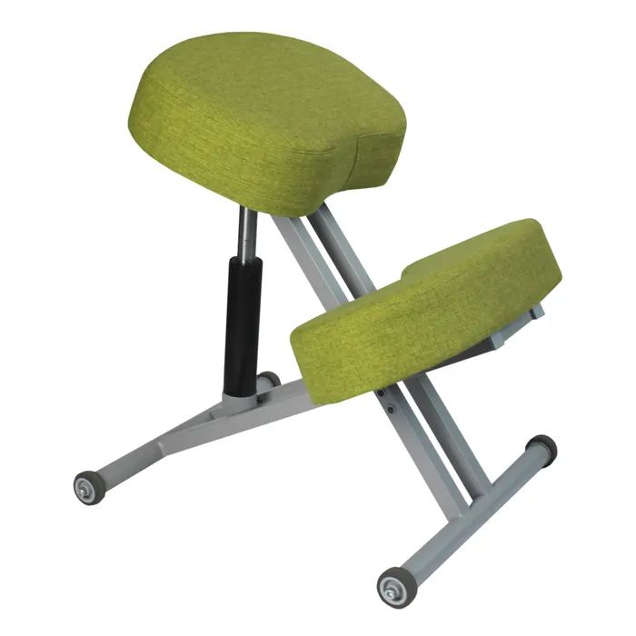 Ортопедический коленный стул Олимп серый/лайм