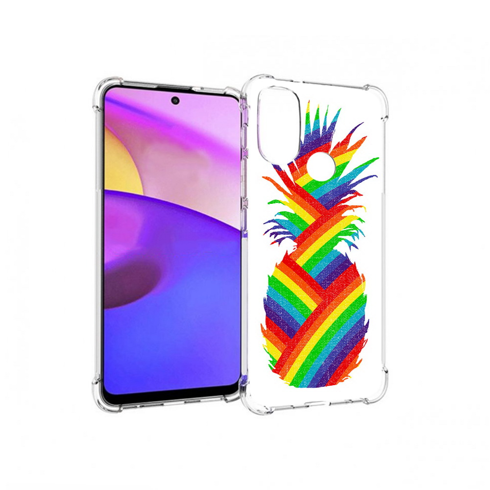 

Чехол MyPads Tocco для Motorola Moto E30 радужный ананас (PT227074.357.566), Прозрачный, Tocco