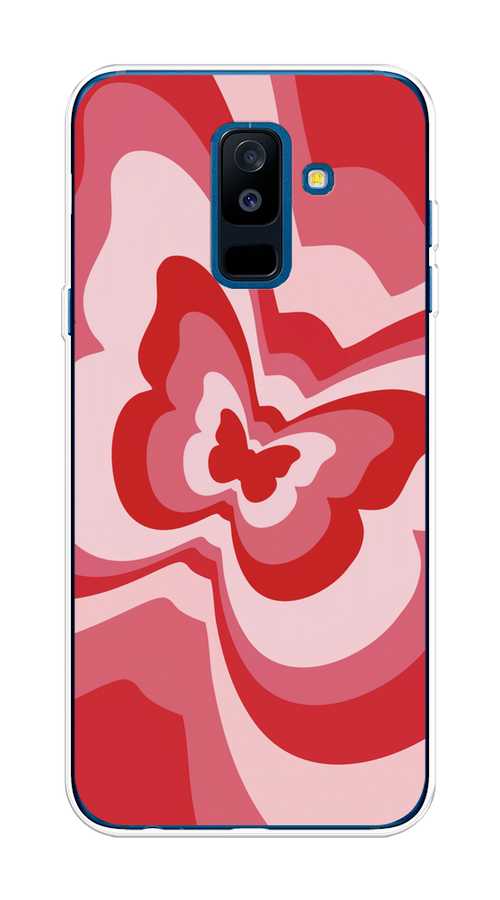 

Чехол на Samsung Galaxy A6 Plus "Бабочка в стиле хиппи", Красный;розовый, 26050-1