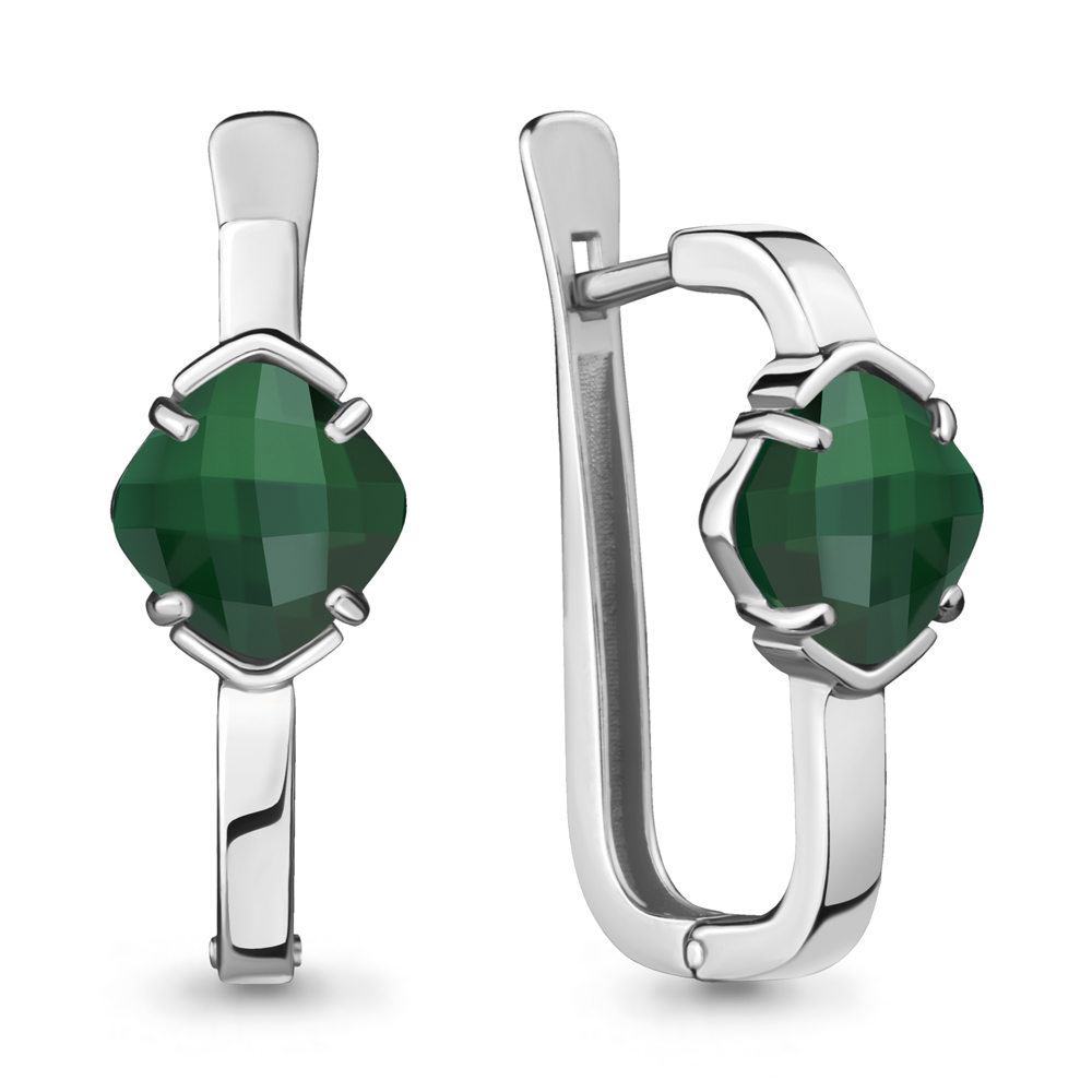 

Серьги из серебра с агатом Aquamarine 4725609, 4725609_925_р