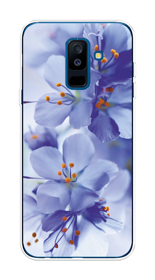 

Чехол на Samsung Galaxy A6 Plus "Фиолетовые цветки", Фиолетовый;синий, 26050-1