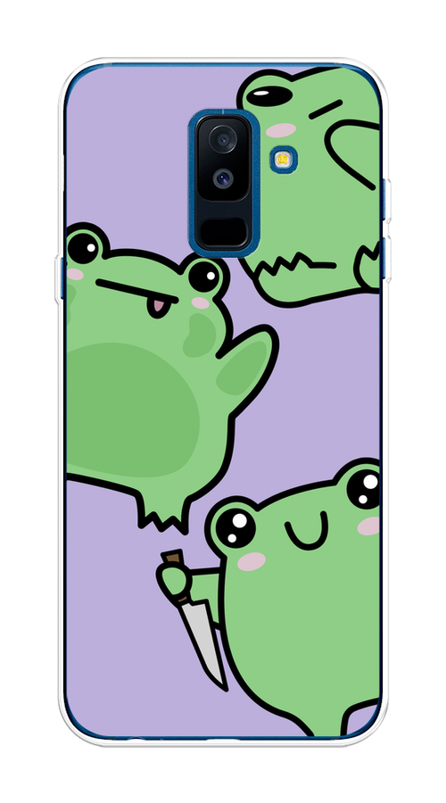 

Чехол на Samsung Galaxy A6 Plus "Опасные лягушата", Фиолетовый;зеленый;черный, 26050-1