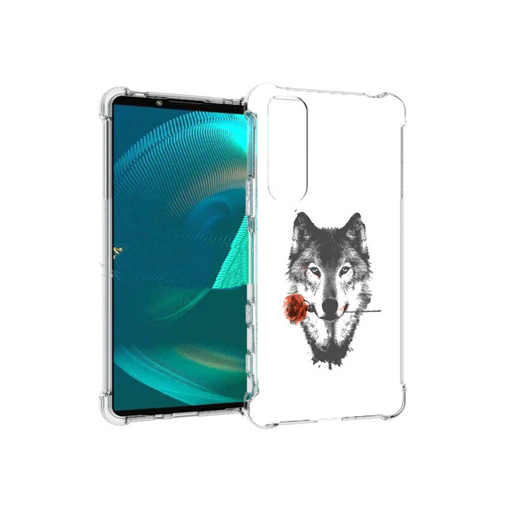 

Чехол MyPads Tocco для Sony Xperia 5 III волк с розой (PT172137.231.270), Прозрачный, Tocco