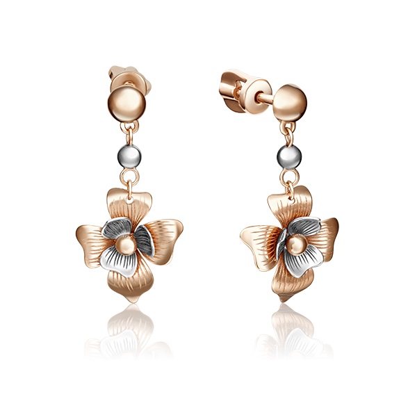 

Серьги из белого, красного золота без вставки PLATINA jewelry 02-4139-00-000-1111-65, 02-4139-00-000-1111-65
