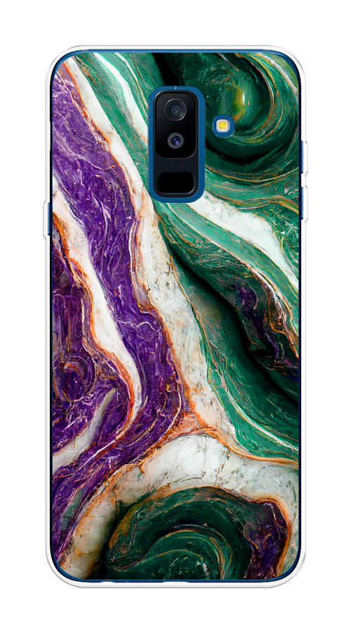 

Чехол на Samsung Galaxy A6 Plus "Фиолетово-зеленый мрамор", Зеленый;фиолетовый, 26050-1
