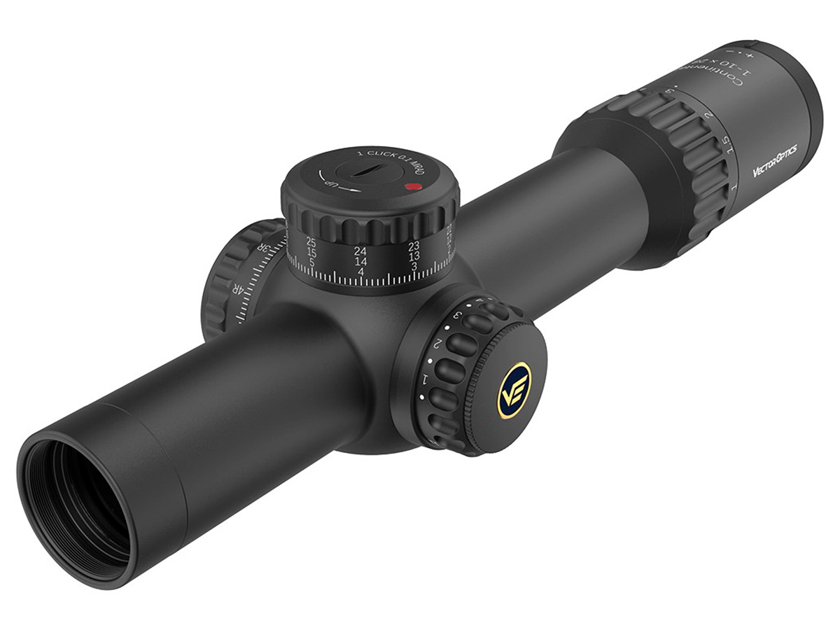 

Прицел Vector Optics Continental 34mm ED 1-10x28 FFP, сетка VET-CTR MIL, подсветка красная, Черный, SCFF-47