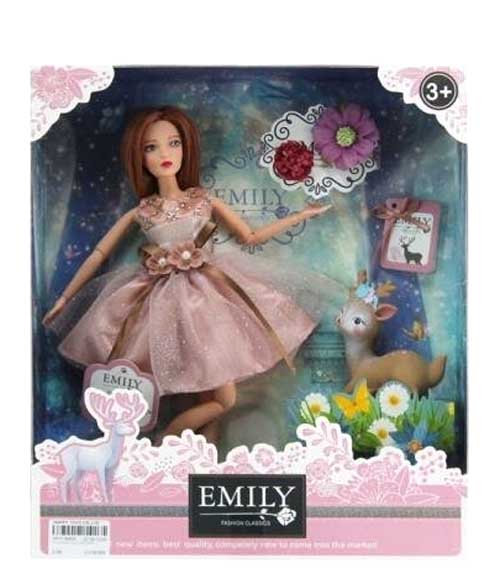 Купить Кукла ABtoys Emily Розовая серия с олененком и аксессуарами, 30см WJ-12657, JIANGSU HOLLY EVERLASTING INC.,
