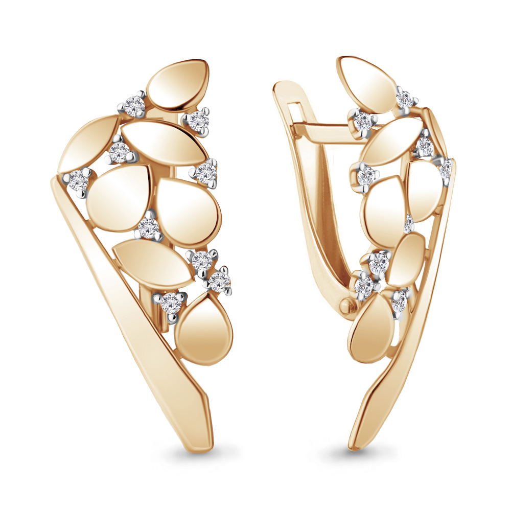 

Серьги из красного золота с фианитом Aquamarine 48473А, 48473А_585_кз