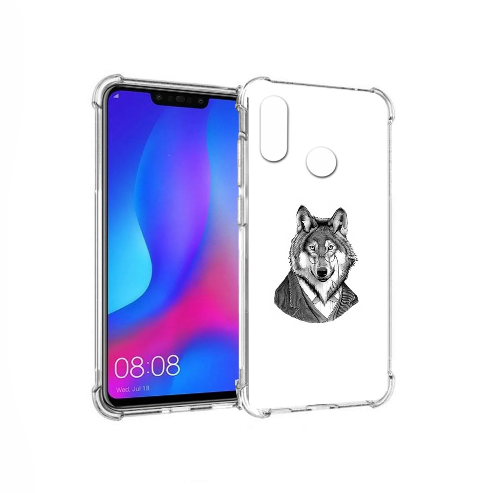 Чехол MyPads Tocco для Huawei Nova 3 волк в пиджаке (PT115710.27.266)