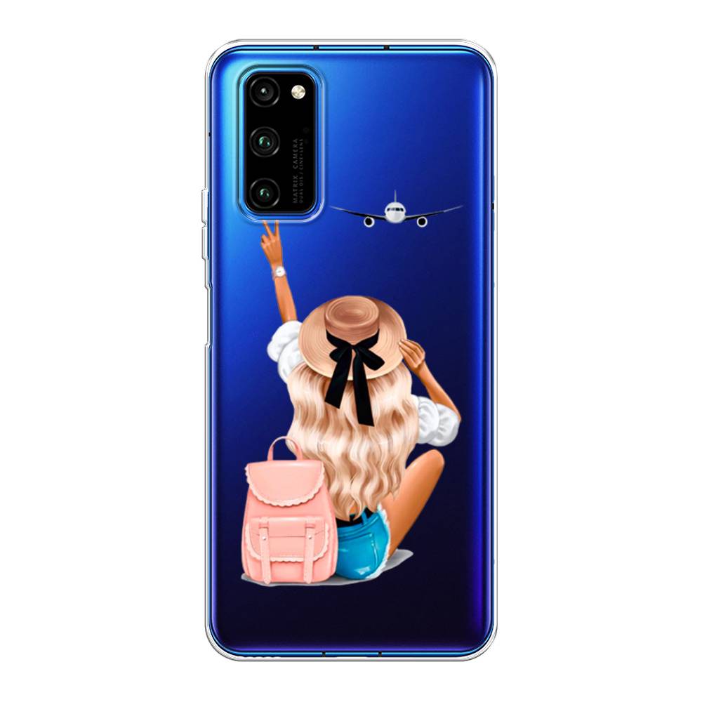 

Чехол Awog на Huawei Honor V30 Pro "Автостопом самолетом", Бежевый;белый, 611450-7