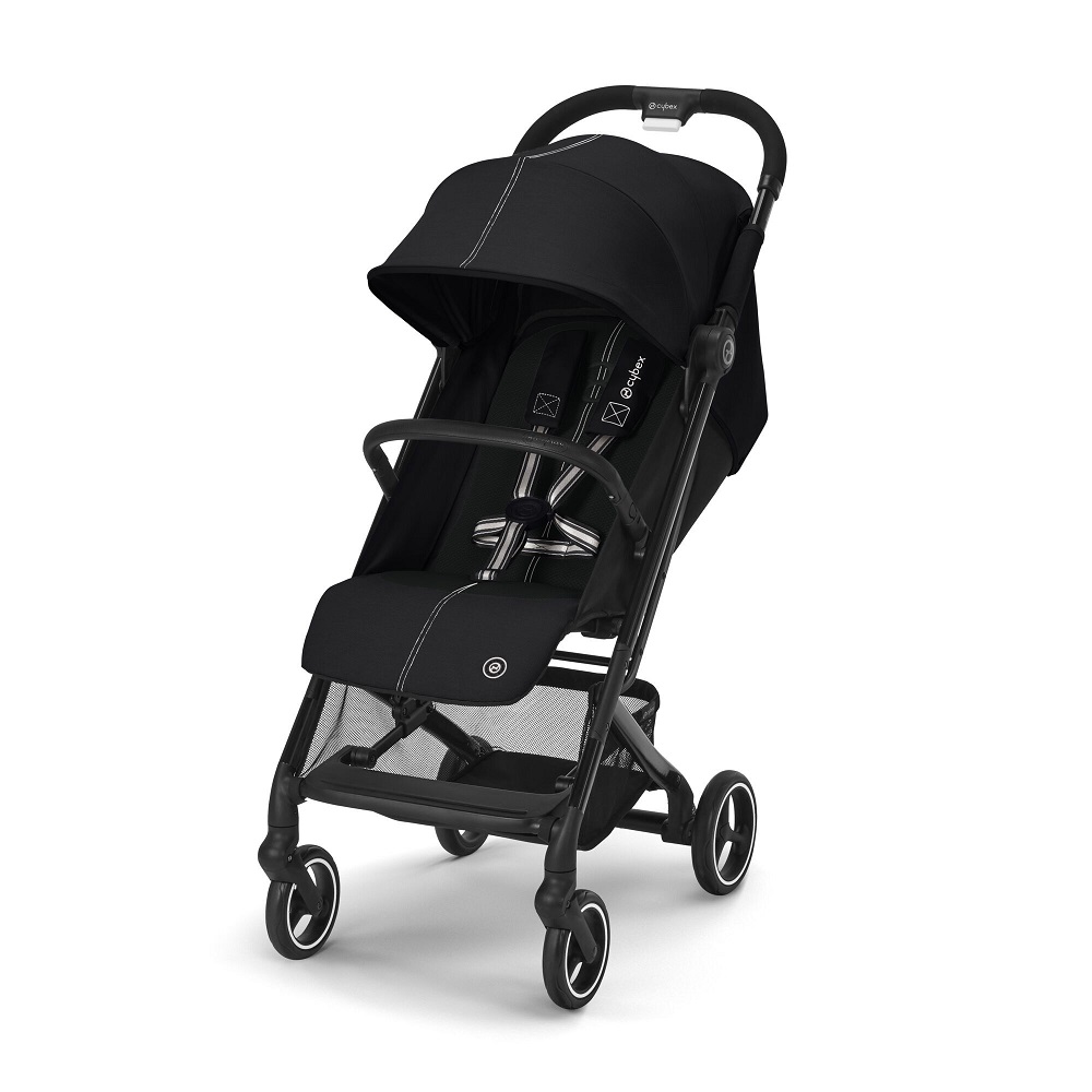 фото Коляска прогулочная cybex beezy moon black с бампером и дождевиком